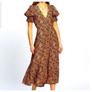 Faithfull the Brand Maggie Leopard Dress sz 2